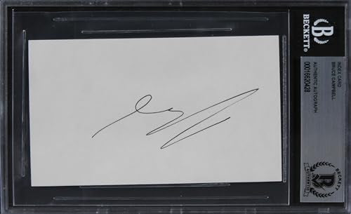 Bruce Campbell The Evil Dead Authentic Signed 3x5 Index Card BAS Slabbed