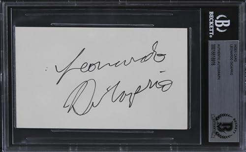 Leonardo DiCaprio Titanic Authentic Signed 3x5 Index Card BAS Slabbed