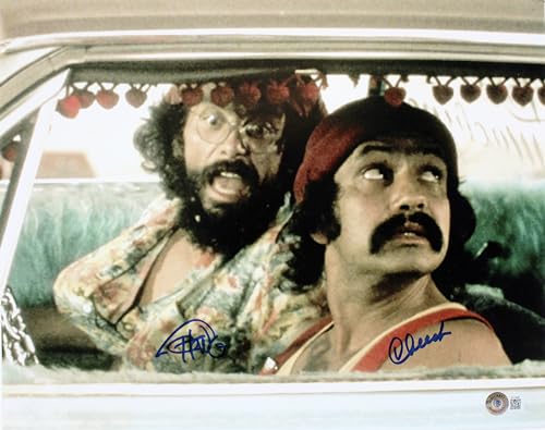 Cheech Marin & Tommy Chong Up in Smoke Signed 11x14 Horizontal Car Photo BAS