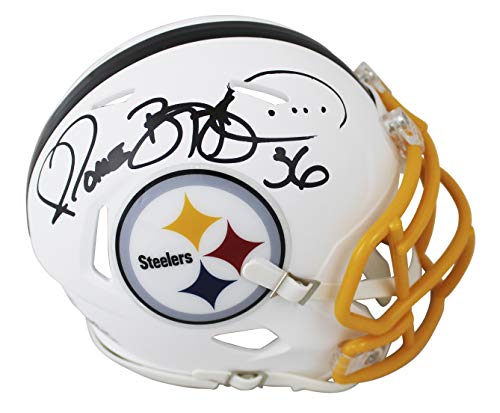 Steelers Jerome Bettis Authentic Signed Flat White Speed Mini Helmet BAS Witness