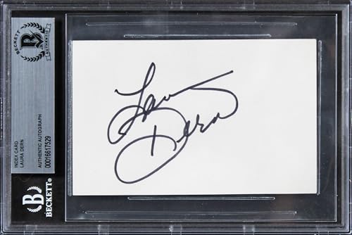 Laura Dern Jurassic Park Signed 3x5 Index Card Autographed BAS Slabbed 2