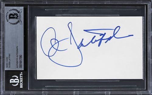 Queen Latifah The Equalizer Authentic Signed 3x5 Index Card BAS Slabbed