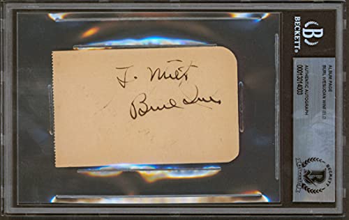 Burl Ives & Joan Winfield Authentic Signed 2.4x3.85 Album Page BAS Slabbed