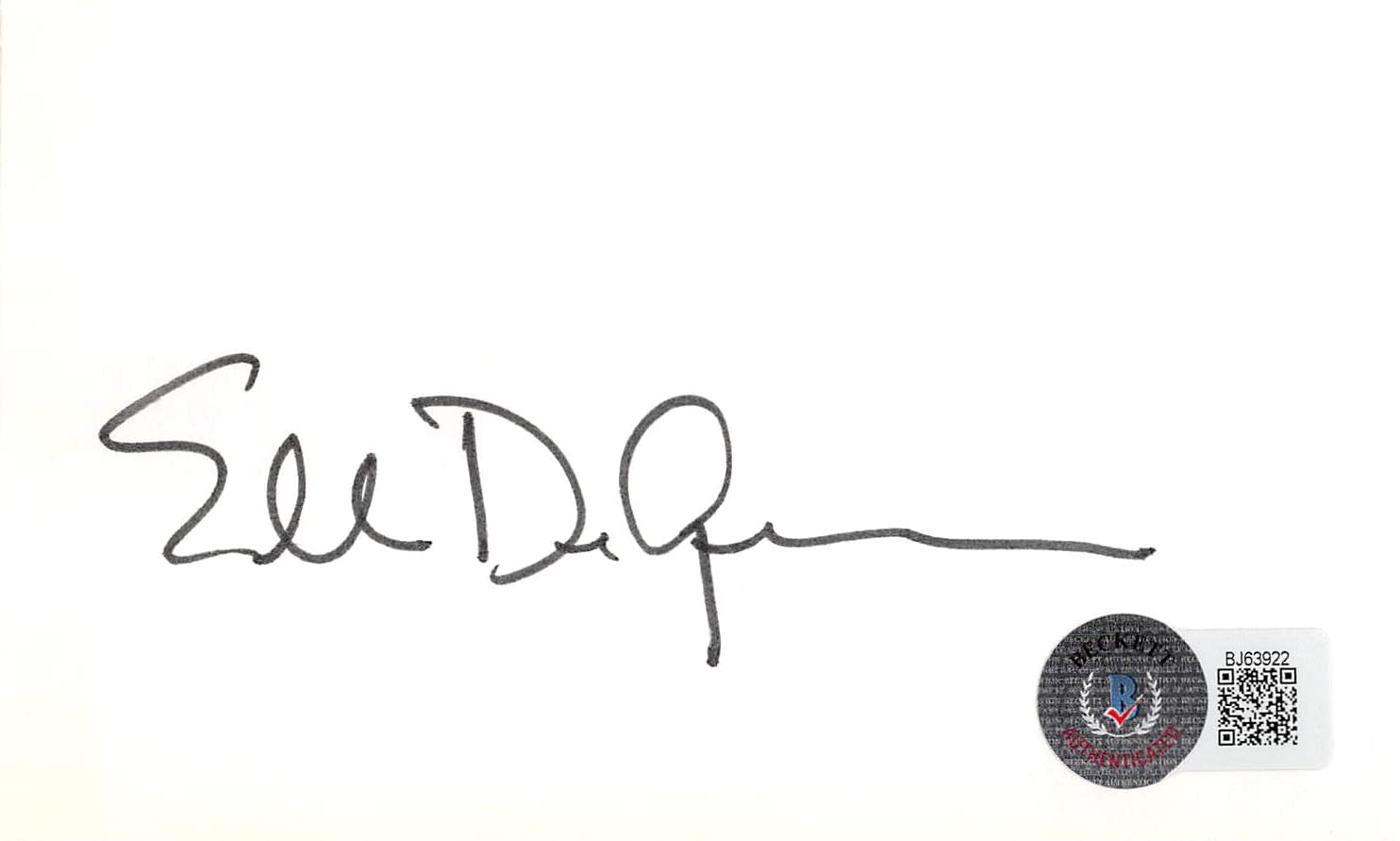 Ellen DeGeneres Authentic Signed 3x5 Index Card Autographed BAS #BJ63922