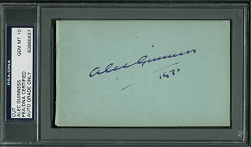 Alec Guinness "1971" Signed 3x5 Cut Signature Auto Graded 10! PSA/DNA Slabbed