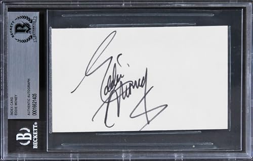 Eddie Money Musician Authentic Signed 3x5 Index Card Autographed BAS Slabbed 3
