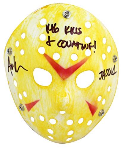 Ari Lehman Friday The 13th "146 Kills & Counting!" Signed Yellow Jason Mask BAS