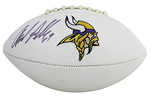 Vikings Jared Allen Authentic Signed White Panel Logo Football BAS Witnessed