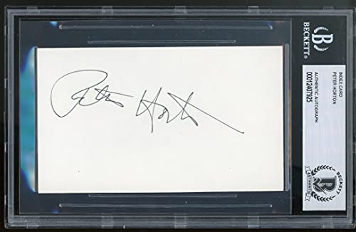 Peter Horton Thirtysomething Authentic Signed 3x5 Index Card BAS Slabbed