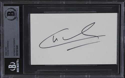 Claudia Cardinale Once Upon a Time in the West Signed 3x5 Index Card BAS Slab 1
