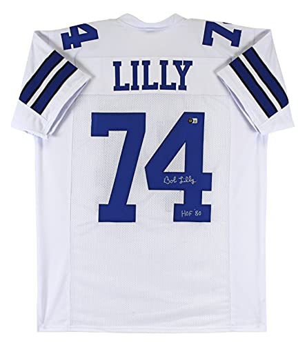Bob Lilly "HOF 80" Authentic Signed White Pro Style Jersey BAS Witnessed