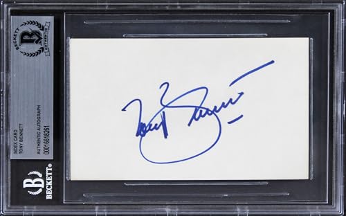Tony Bennett Musician Authentic Signed 3x5 Index Card Autographed BAS Slabbed 2