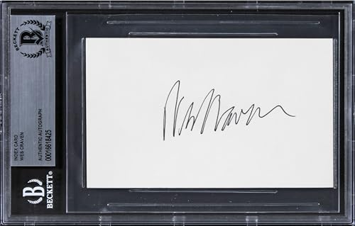 Wes Craven A Nightmare On Elm Street Signed 3x5 Index Card BAS Slabbed 1