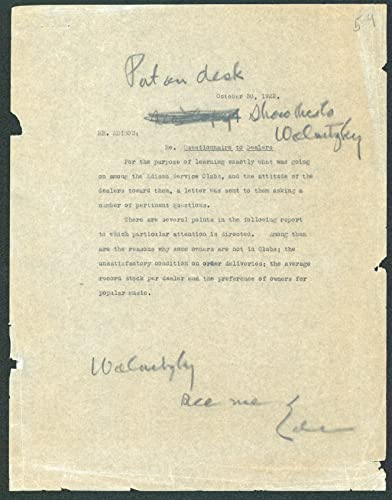Thomas Edison Authentic Signed 8.5x11 1922 Letter Autographed BAS #AB77870