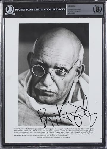Ben Kingsley Gandhi Authentic Signed 8x10 Photo Auto Graded Gem 10! BAS Slabbed