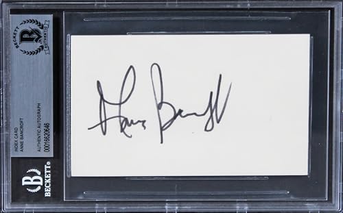 Anne Bancroft The Graduate Authentic Signed 3x5 Index Card BAS Slabbed