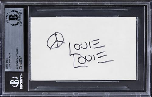 Louie Anderson Life with Louie "Peace" Signed 3x5 Index Card BAS Slabbed