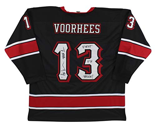 Ari Lehman "First F'n Jason" Signed Black Jason Voorhees Hockey Jersey BAS