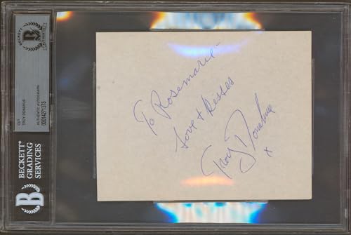 Troy Donahue A Summer Place "Love & Kisses" Signed 4.5x5.5 Cut Sig BAS Slabbed