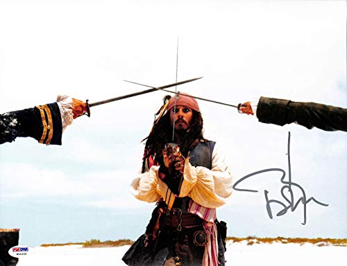 Johnny Depp Pirates Of The Caribbean Signed 11x14 Graded 10! Photo PSA #W04456