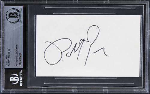 Robert Zemeckis Back To The Future Authentic Signed 3x5 Index Card BAS Slabbed