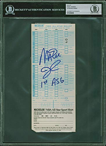 Lakers Magic Johnson "1st ASG" Signed 1980 NBA All Star Game Ballot BAS Slab 4