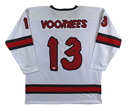 Ari Lehman "I Never Die" Signed White Jason Voorhees Hockey Jersey BAS Witnessed