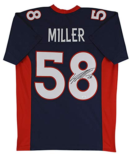 Von Miller Authentic Signed Navy Blue Pro Style Jersey Autographed JSA Witness