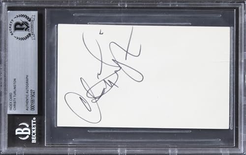 Christy Turlington Model Authentic Signed 3x5 Index Card BAS Slabbed 1