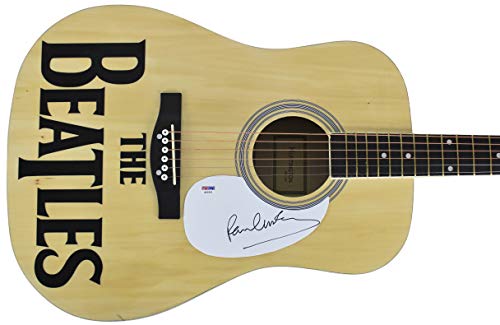Paul McCartney The Beatles Authentic Signed Acoustic Guitar PSA/DNA #Q02561