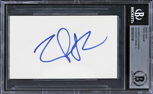 Tupac Shakur Authentic Signed 3x5 Index Card Auto Graded Mint 9! BAS Slabbed