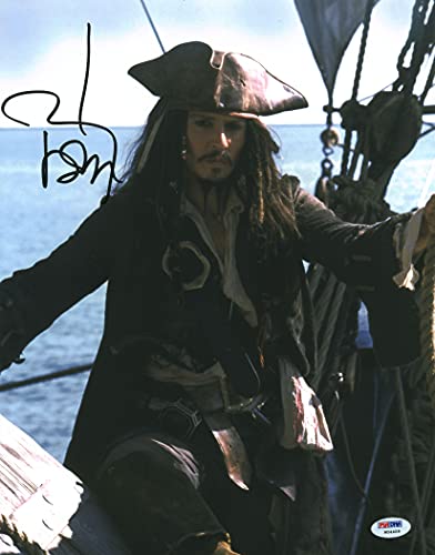 Johnny Depp Pirates Of The Caribbean Signed 11x14 Photo Auto 10! PSA/DNA #W04409