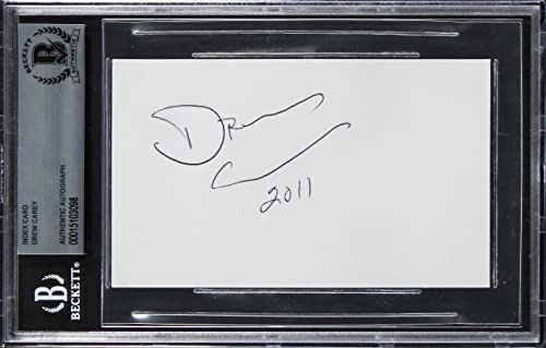 Drew Carey The Price Is Right "2011" Authentic Signed 3x5 Index Card BAS Slab 3