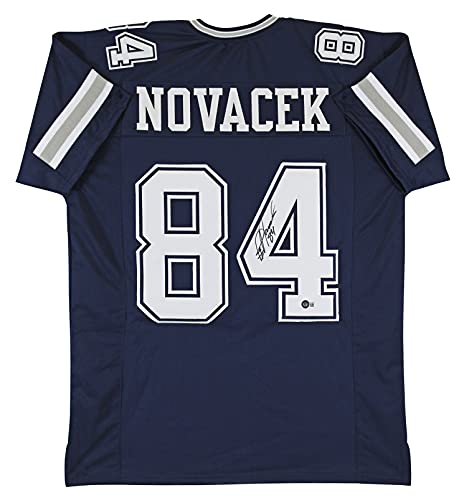 Jay Novacek Authentic Signed Navy Blue Pro Style Jersey Autographed BAS Witness