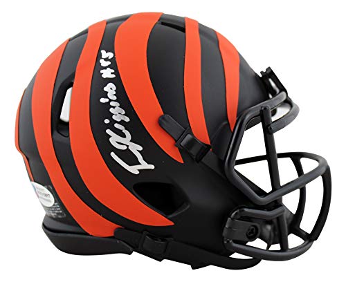 Bengals Tee Higgins Signed Eclipse Speed Mini Helmet w/ Silver Sig BAS Witnessed