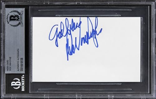 Dick Van Dyke Mary Poppins Authentic Signed 3x5 Index Card BAS Slabbed 1