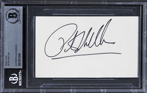 Peter Weller RoboCop Authentic Signed 3x5 Index Card Autographed BAS Slabbed