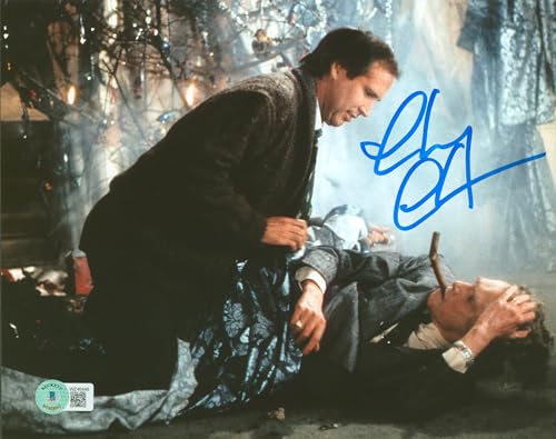 Chevy Chase Christmas Vacation Signed 8x10 Horizontal Photo w/ Lewis BAS Witness