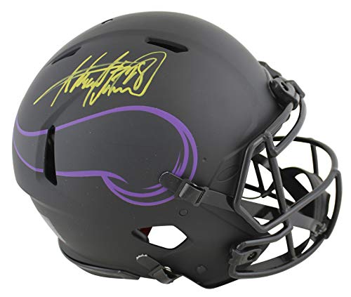 Vikings Adrian Peterson Signed Eclipse Full Size Speed Proline Helmet BAS Wit