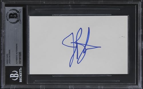 Jason Bateman Ozark Authentic Signed 3x5 Index Card Autographed BAS Slabbed 1