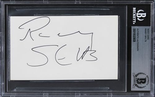Randy Shilts And the Band Played On Authentic Signed 3x5 Index Card BAS Slab 1