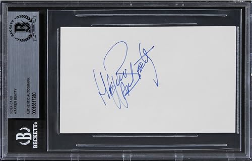 Warren Beatty Bonnie and Clyde Authentic Signed 3x5 Index Card BAS Slabbed 2
