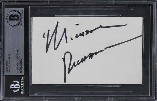 Michael Richards Seinfeld Authentic Signed 3x5 Index Card BAS Slabbed 2