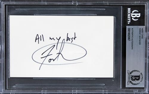 Forest Whitaker The Butler "All My Best" Signed 3x5 Index Card BAS Slabbed