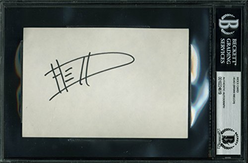 Korn Head (Brian Welch) Authentic Signed 4x6 Index Card In Black BAS Slabbed