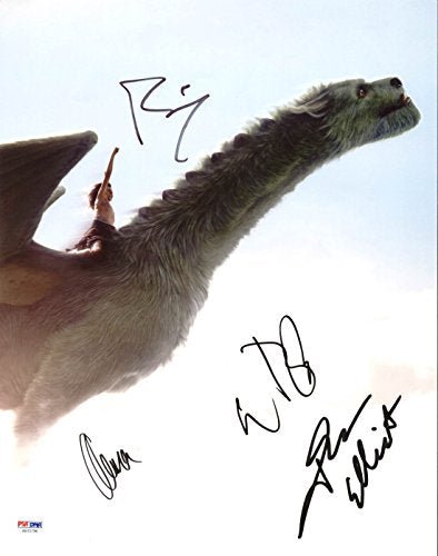 Pete's Dragon (Wes Bentley, David Lowery, +2) Signed 11X14 Photo PSA/DNA AB10796