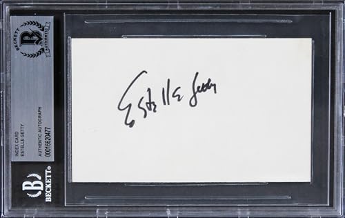 Estelle Getty The Golden Girls Authentic Signed 3x5 Index Card BAS Slabbed