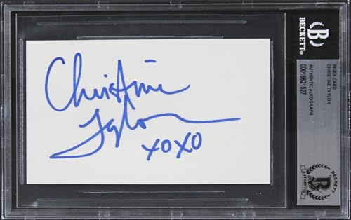 Christine Taylor Dodgeball "XoXo" Authentic Signed 3x5 Index Card BAS Slabbed