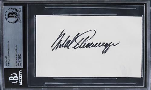 Arnold Schwarzenegger Terminator Authentic Signed 3x5 Index Card BAS Slabbed 2