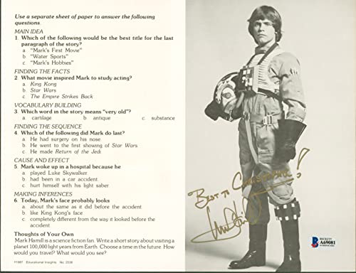 Mark Hamill Star Wars Authentic Signed 8.5x11 Promotional Photo BAS #A69081